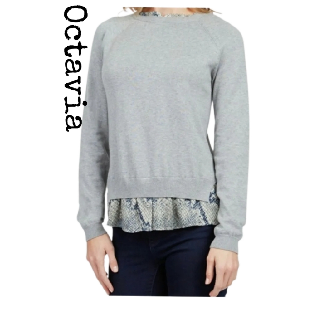 OCTAVIA DOUBLE LAYER CREW NECK SWEATER